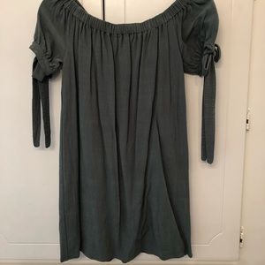 Army green off the shoulder dress